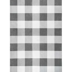 Gray Buffalo Plaid Washable Area Rug, 5x8