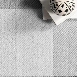 Gray Buffalo Plaid Washable Area Rug, 5x8