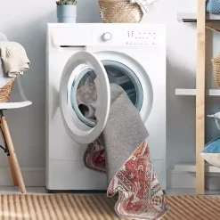 Gray Buffalo Plaid Washable Area Rug, 5x8