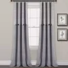 Gray Button and Stripe Curtain Panel Set, 95 in.