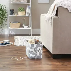 Gray Cats Meow Rectangular Storage Bin, 14 in.