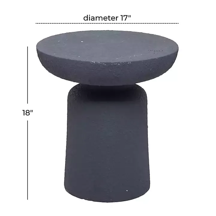 Gray Ceramic Round Top Garden Stool