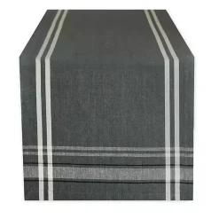 Gray Chambray French Stripe Table Runner, 108 in.