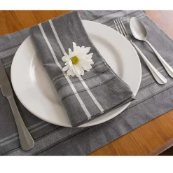Gray Chambray French Stripe Napkins, Set of 6