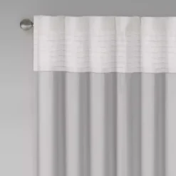Gray Color Block Striped Curtain Panel, 84 in.