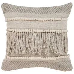 Gray Comfort Fringe Pillow
