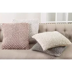 Gray Crochet Pom Pom Cotton Pillow