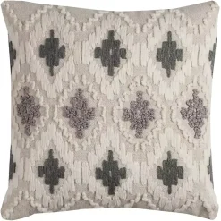 Gray Diamond Textured Pillow