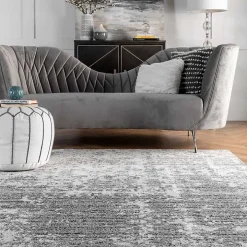 Gray Distressed Power Loomed Area Rug, 12x15