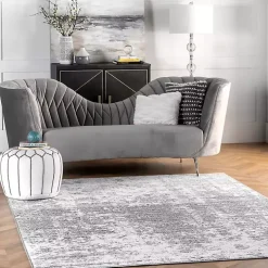 Gray Distressed Power Loomed Area Rug, 12x15