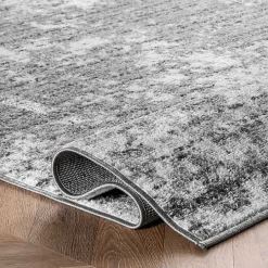 Gray Distressed Power Loomed Area Rug, 12x15