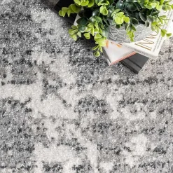 Gray Distressed Power Loomed Area Rug, 12x15