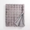 Gray Faux Fur Bubble Throw