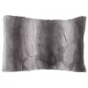 Gray Faux Fur Decorative Lumbar Throw Pillow