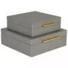 Gray Faux Shagreen 2-pc. Square Decorative Boxes