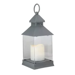 Gray Flameless LED Candle Lantern