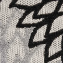 Gray Floral Burst Round Outdoor Area Rug