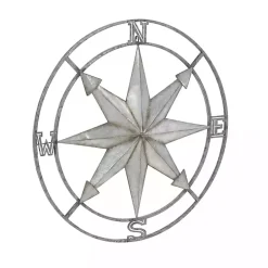 Gray Iron Compass Outdoor Plaque