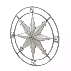 Gray Iron Compass Outdoor Plaque