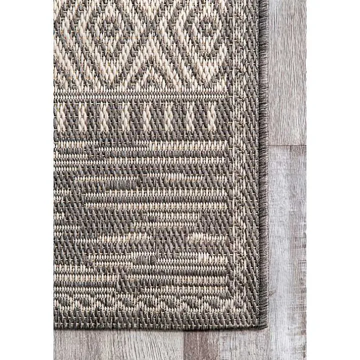 Gray Lana Stripe Outdoor Rug, 7x10
