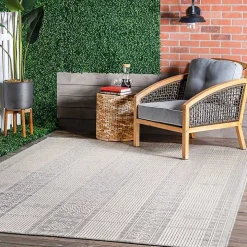 Gray Lee Global Stripes Outdoor Area Rug, 5x8