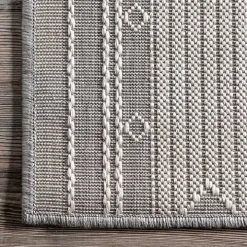 Gray Lee Global Stripes Outdoor Area Rug, 5x8