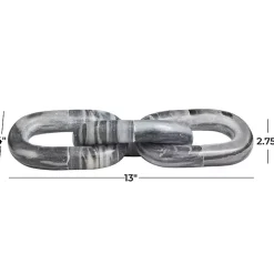 Gray Marble 3-Link Chain Sculpture