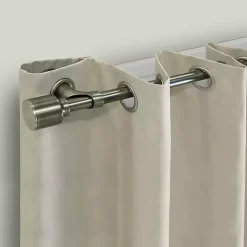 Gray Metal Blackout Finial Curtain Rod, 72 in.