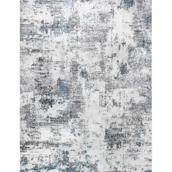 Gray Modern Abstract Washable Area Rug, 5x8