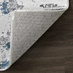 Gray Modern Abstract Washable Area Rug, 3x5