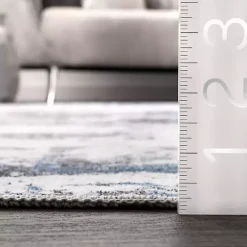 Gray Modern Abstract Washable Area Rug, 5x8