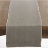 Gray Overcast Stitch Cotton Table Runner