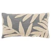 Gray Palm Lumbar Pillow