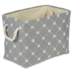 Gray Paw Trellis Rectangle Basket, 16 in.