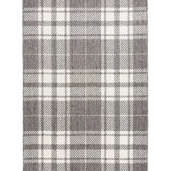 Gray Priya Plaid Indoor/Outdoor Area Rug, 7x9