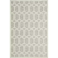 Gray Raised Honeycomb Indoor/Outdoor Area Rug, 7x9