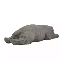 Gray Sleeping Bulldog Outdoor Statue