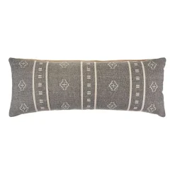 Gray Southwestern Geo Lumbar Pillow