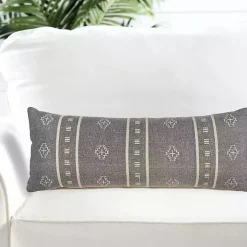 Gray Southwestern Geo Lumbar Pillow