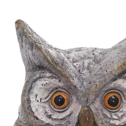 Gray Stone Owl Statue