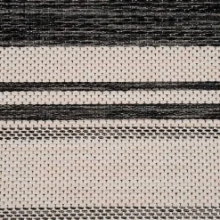 Gray Striped Border Outdoor Area Rug, 7x9