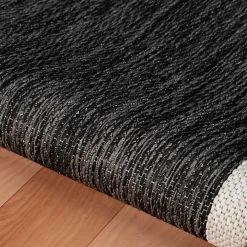 Gray Striped Border Outdoor Area Rug, 7x9