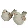 Gray Textured Bird Statues, Set of 2