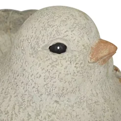 Gray Textured Bird Statues, Set of 2