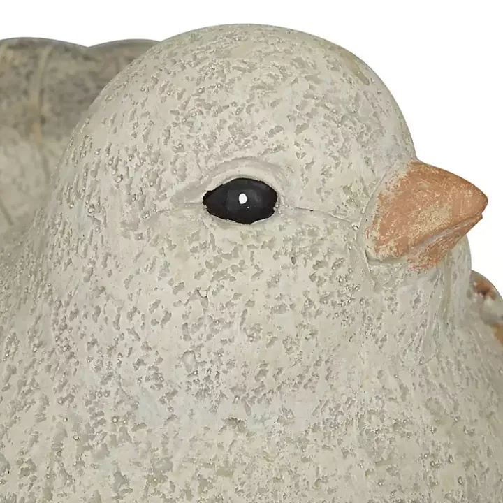 Gray Textured Bird Statues, Set of 2