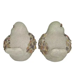 Gray Textured Bird Statues, Set of 2