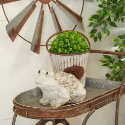 Gray Textured Frog Statue