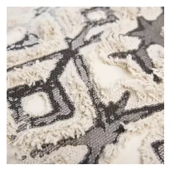 Gray Textured Geometric Pillow