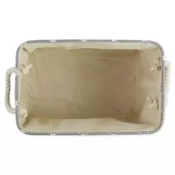 Gray Trellis Paw Print Storage Basket, 14 in.