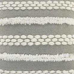 Gray Tufted Indoor/Outdoor Pillow